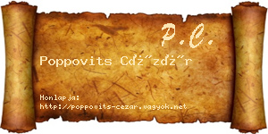 Poppovits Cézár névjegykártya